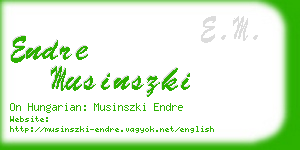 endre musinszki business card
